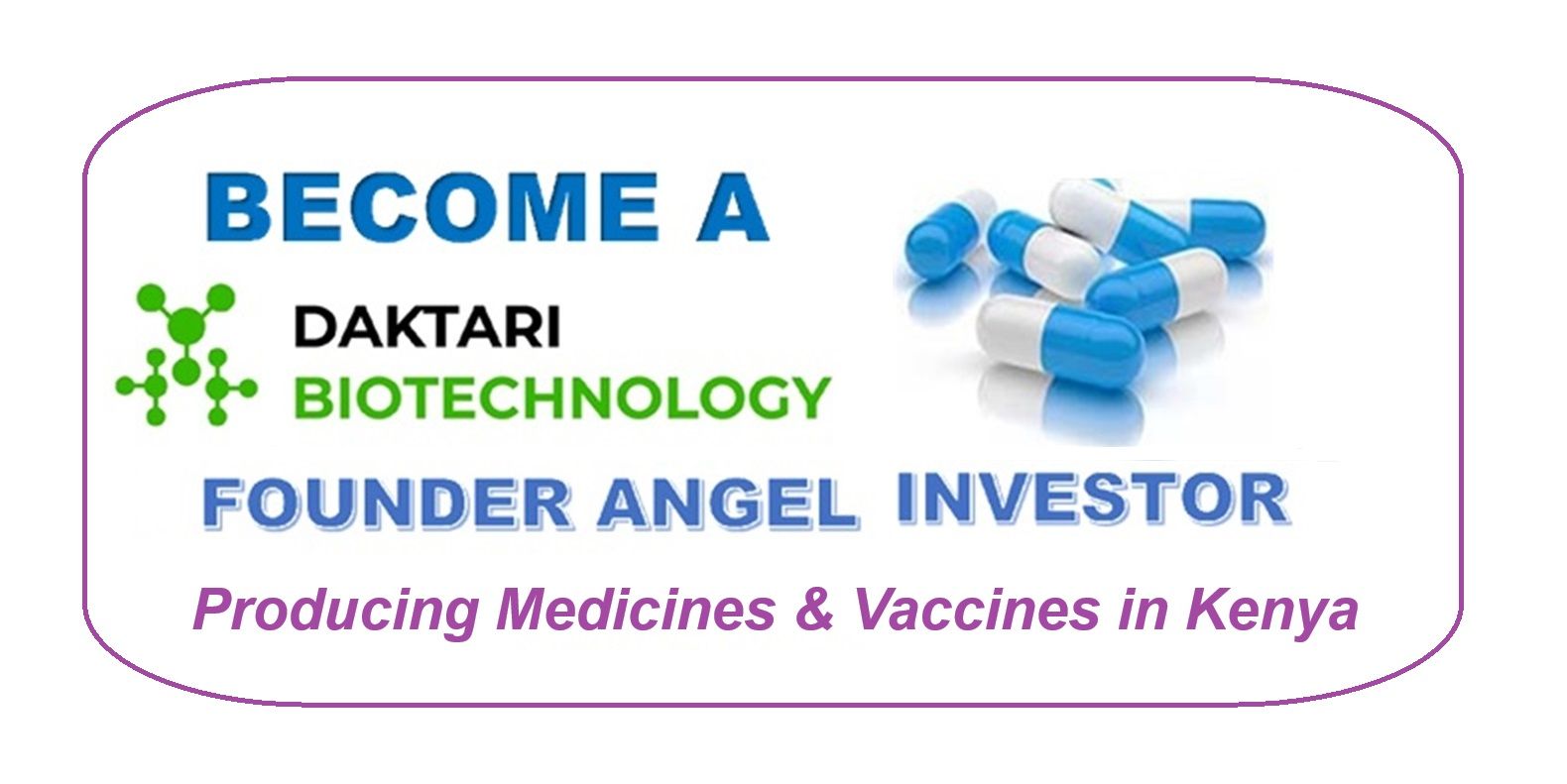 Diaspora Kenyan Nurses Becoming Daktari Biotechnology Medicines & Vaccines Angel Investors.